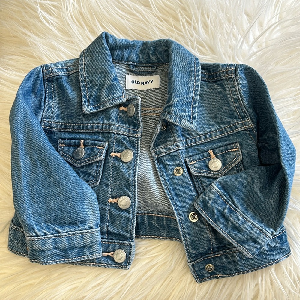 Old Navy blue jeans jacket 6-12 months